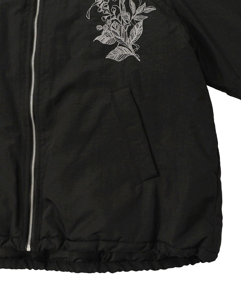 ボア襟取り外し可能 花刺繍中綿ブルゾン-27