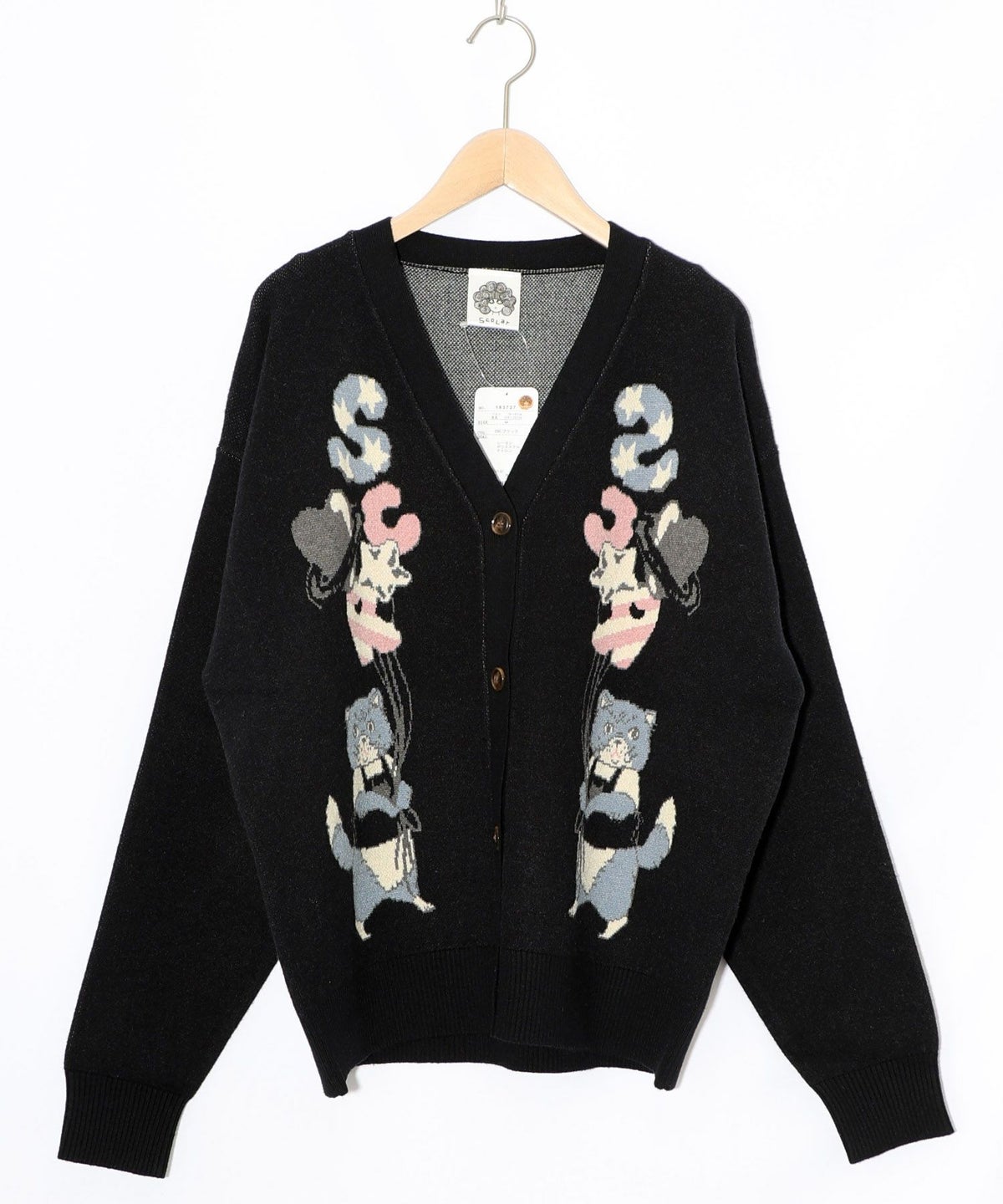 風船ネコちゃんジャガードニットカーディガン-14