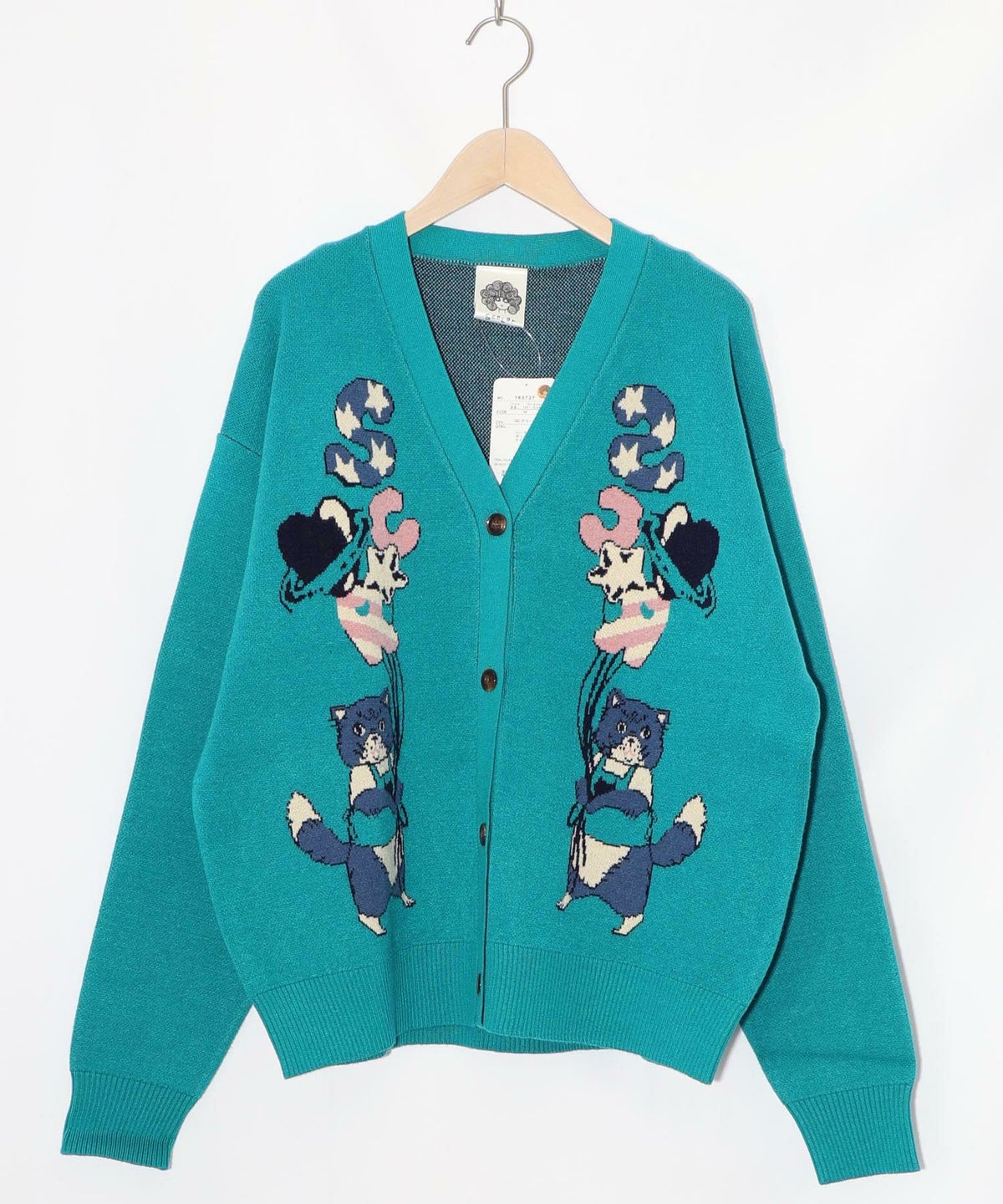 風船ネコちゃんジャガードニットカーディガン-16