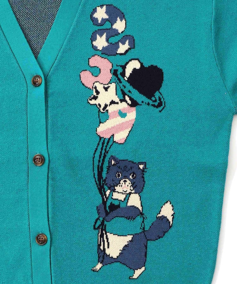 風船ネコちゃんジャガードニットカーディガン-17