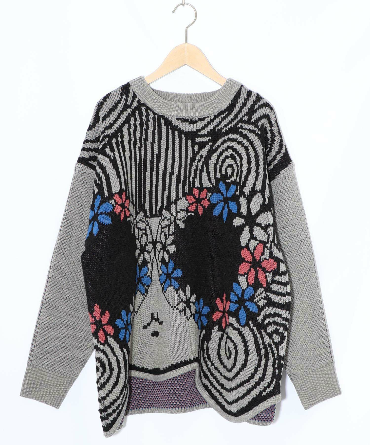 153726：グラサンスカラーちゃんダブルジャガードニットプルオーバーの