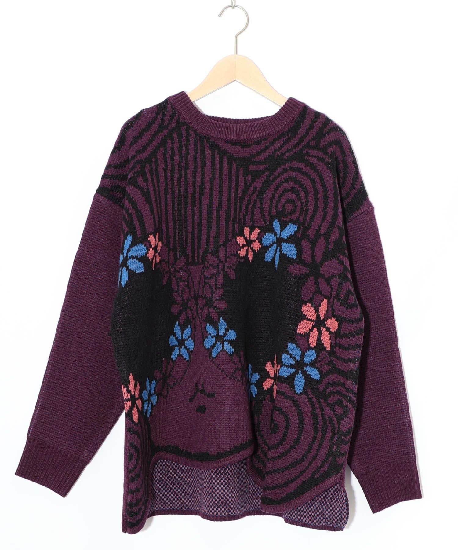 153726：グラサンスカラーちゃんダブルジャガードニットプルオーバーの