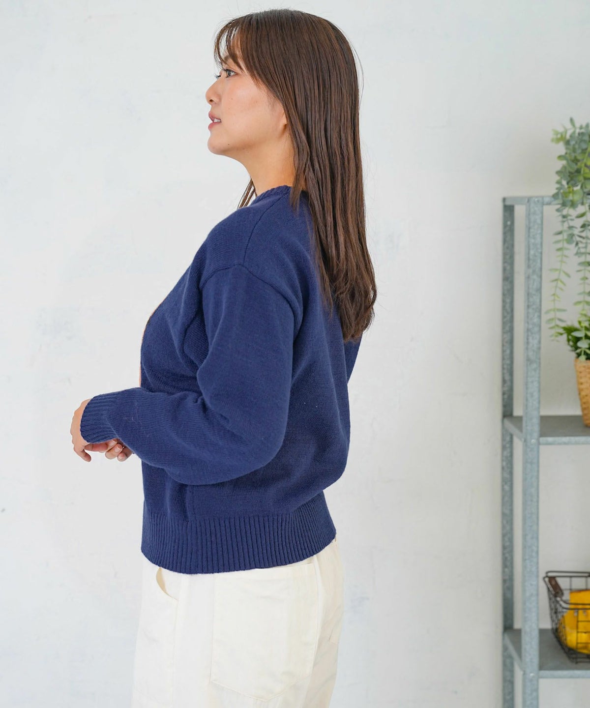 キャップネコ柄ジャガードニットプルオーバー-10