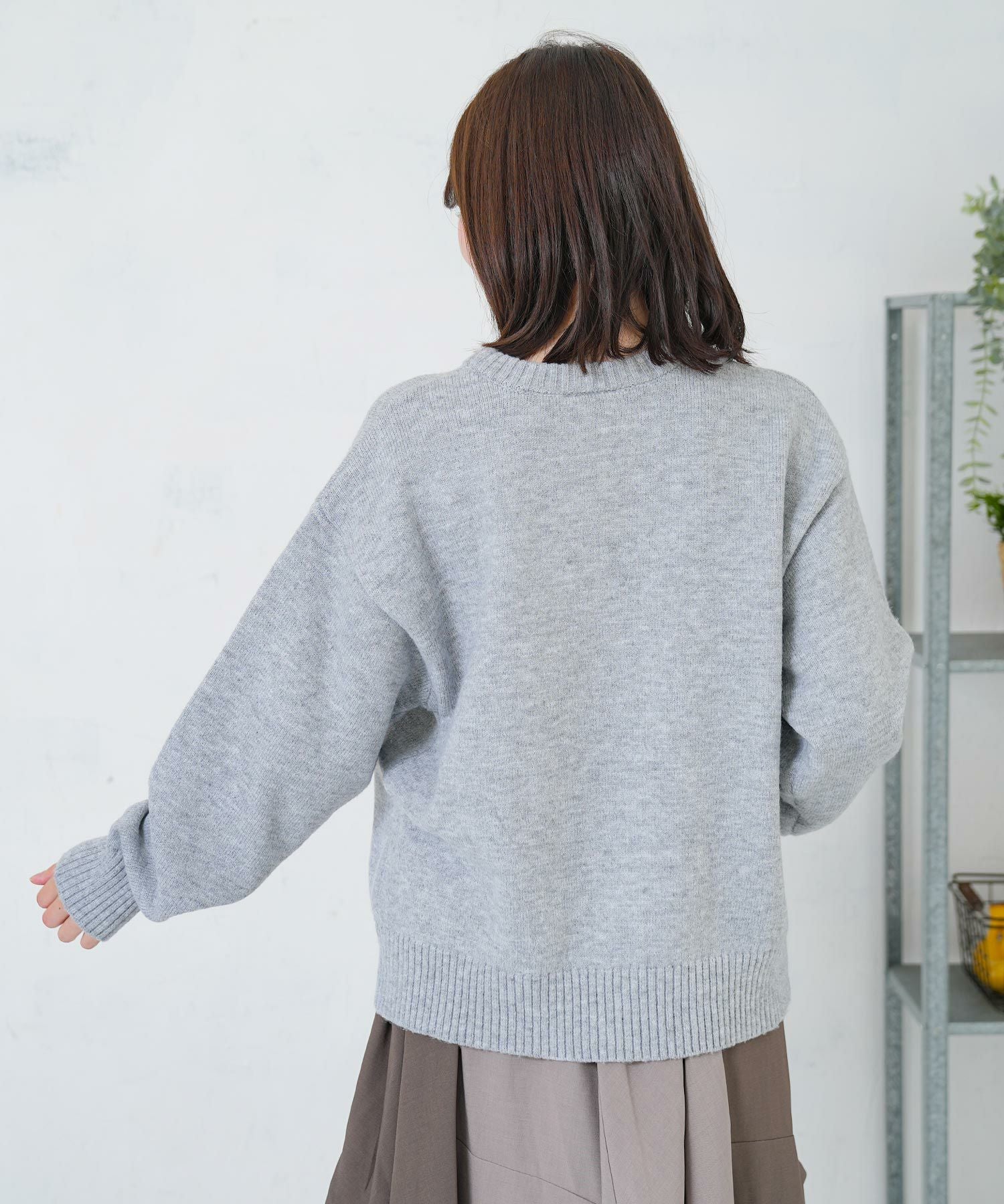 153725：キャップネコ柄ジャガードニットプルオーバーの通販-ScoLar