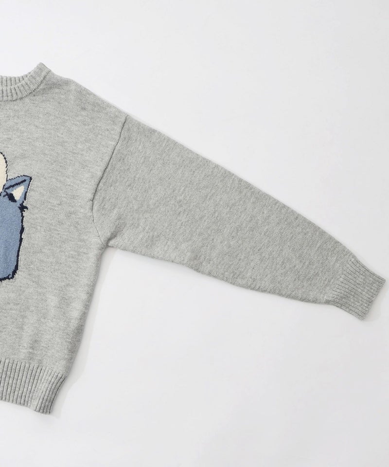 キャップネコ柄ジャガードニットプルオーバー-32