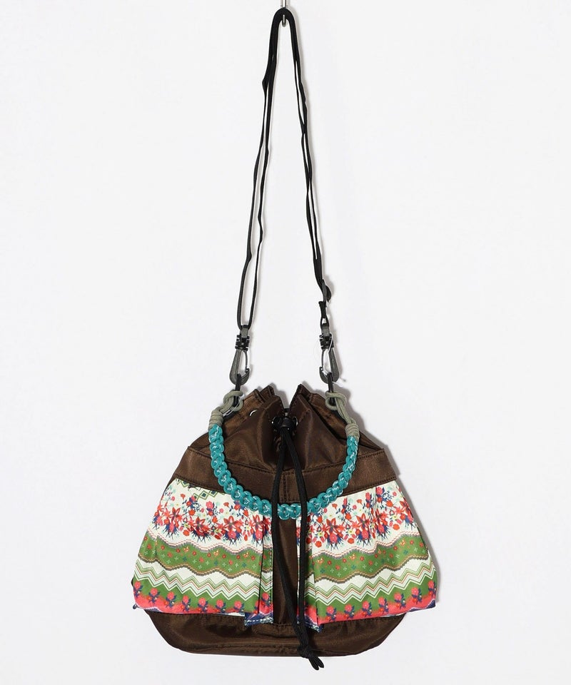 民族風柄配色パラコード付き巾着バッグ-11