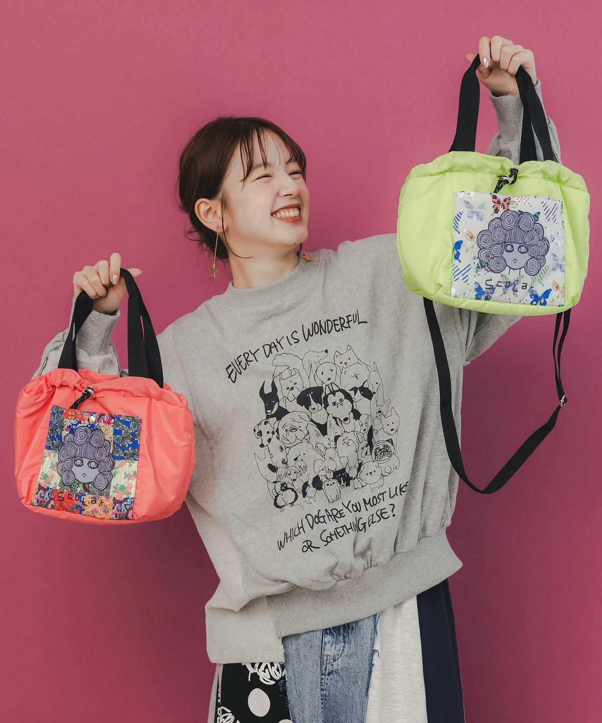 スカラーちゃん配色2wayハンドバッグ-1