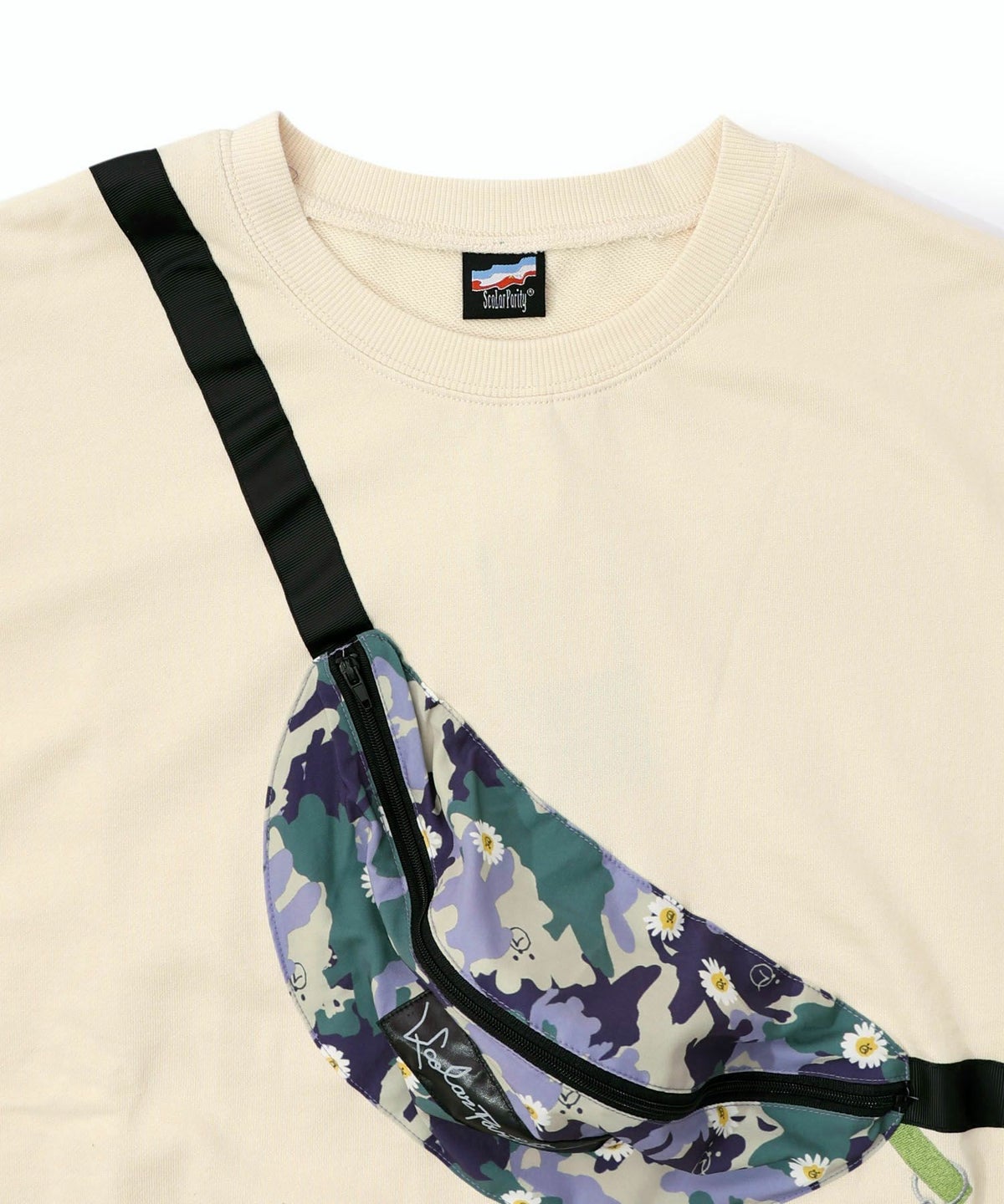 フェイクボディバッグ×ネコ刺繍付き裏毛プルオーバー-20