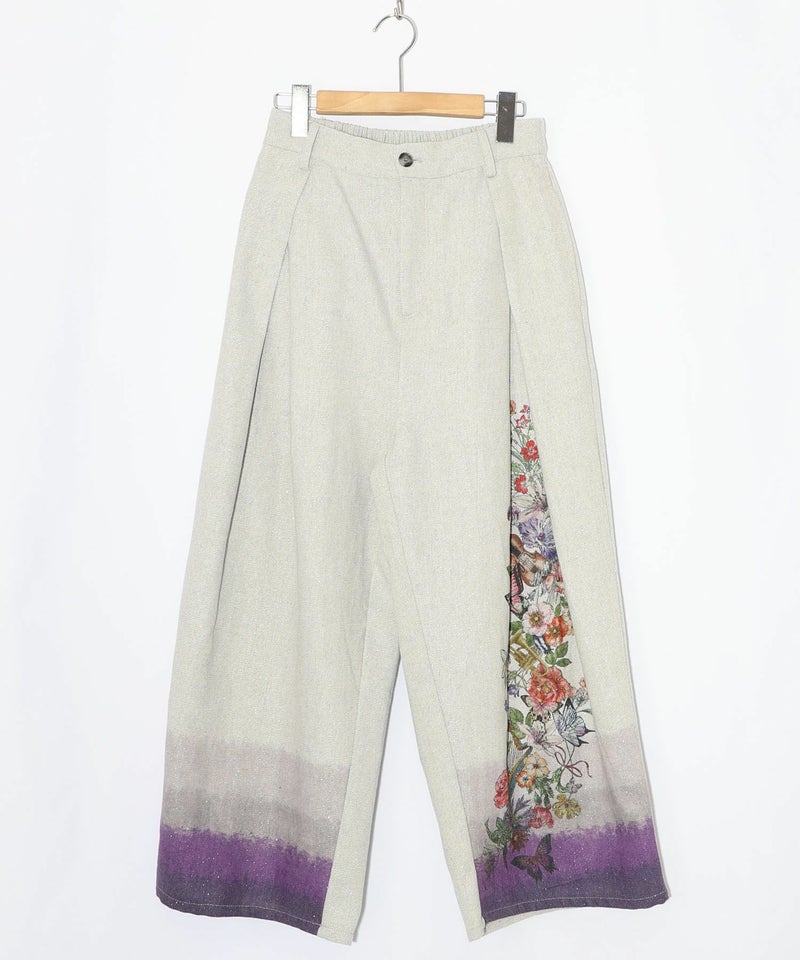 花柄裾グラデラメツイード×裏地パンツ-11