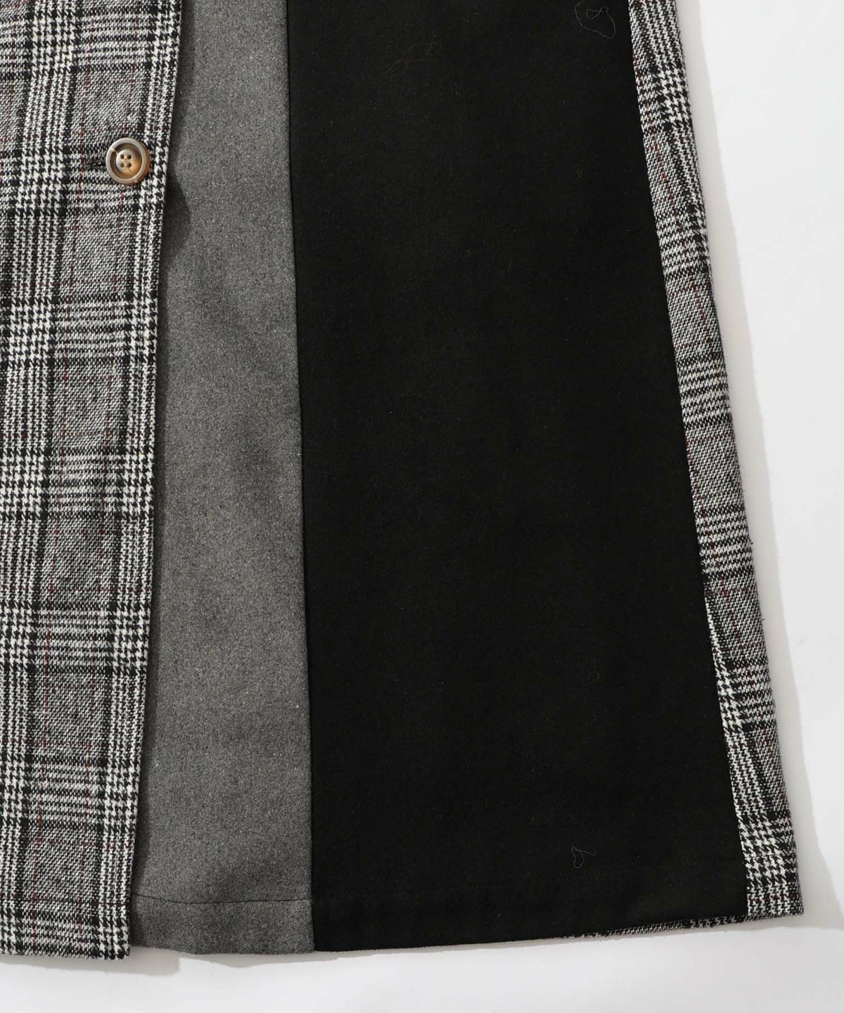 バラ刺繍起毛チェック×蝶レース×フェイクウールコート-17