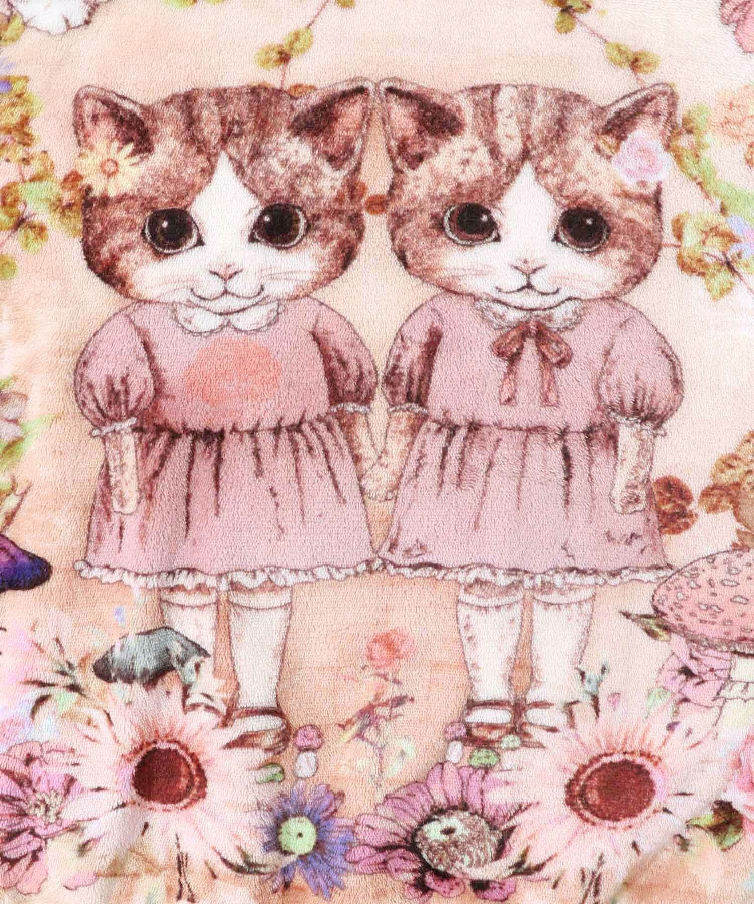 153737：ネコ姉妹の秘密の花園 双面フランネルプルオーバーの通販-ScoLar