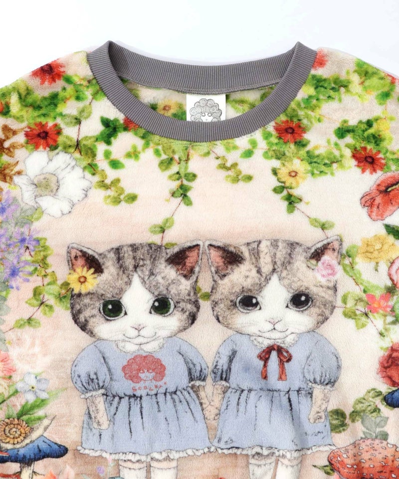 ネコ姉妹の秘密の花園 双面フランネルプルオーバー-10