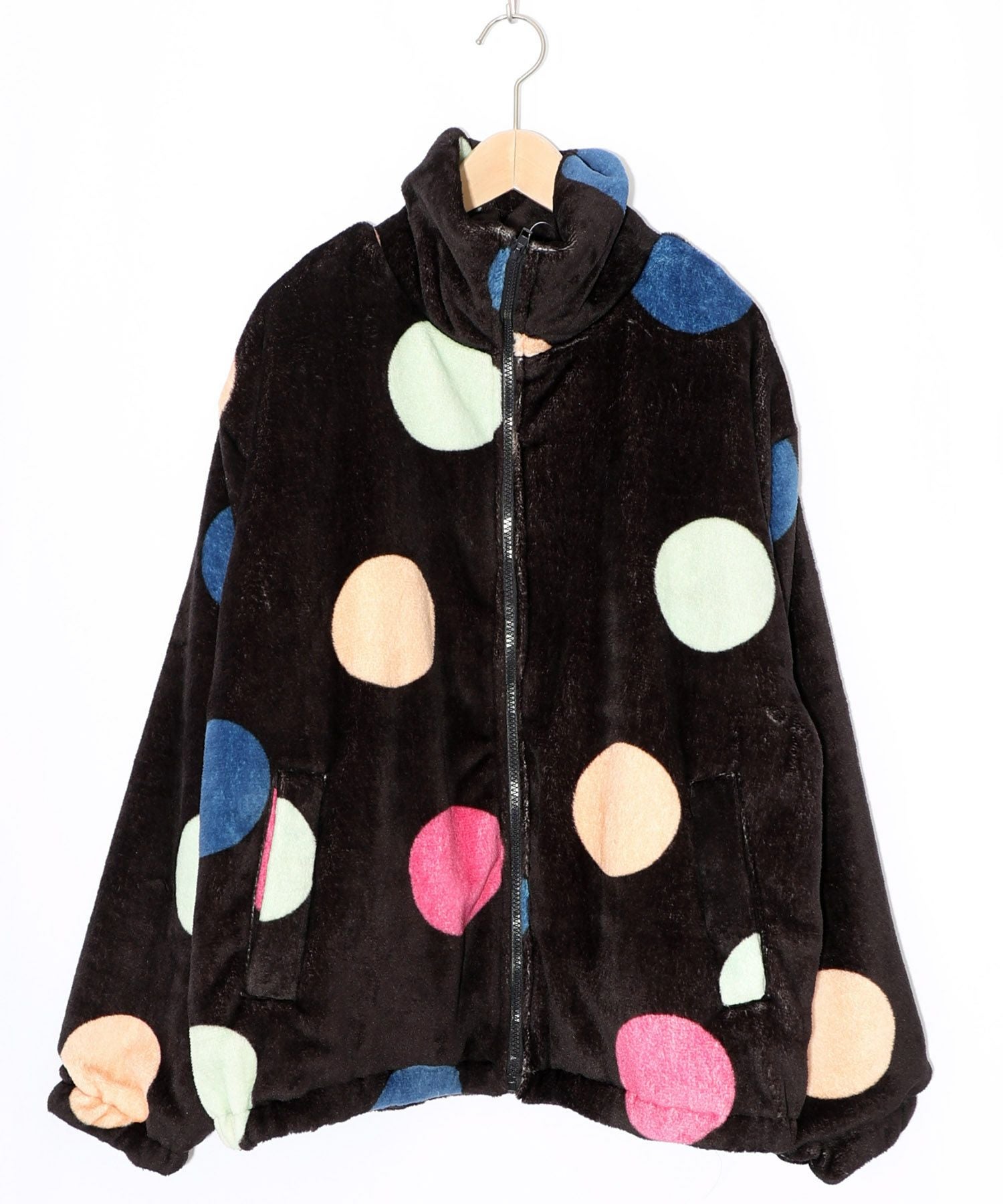 153735：カラフルドット柄 双面フランネルブルゾンの通販-ScoLar