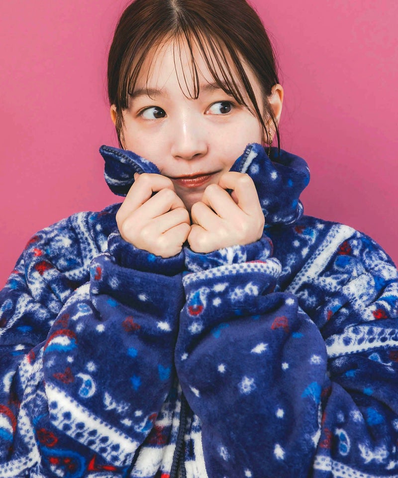 ランダムバンダナ柄双面フランネルブルゾン-6