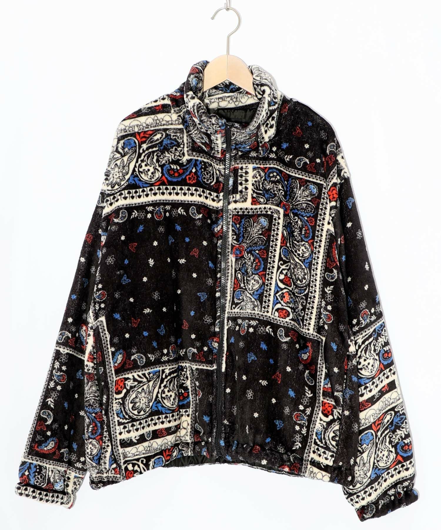 153734：ランダムバンダナ柄 双面フランネルブルゾンの通販-ScoLar