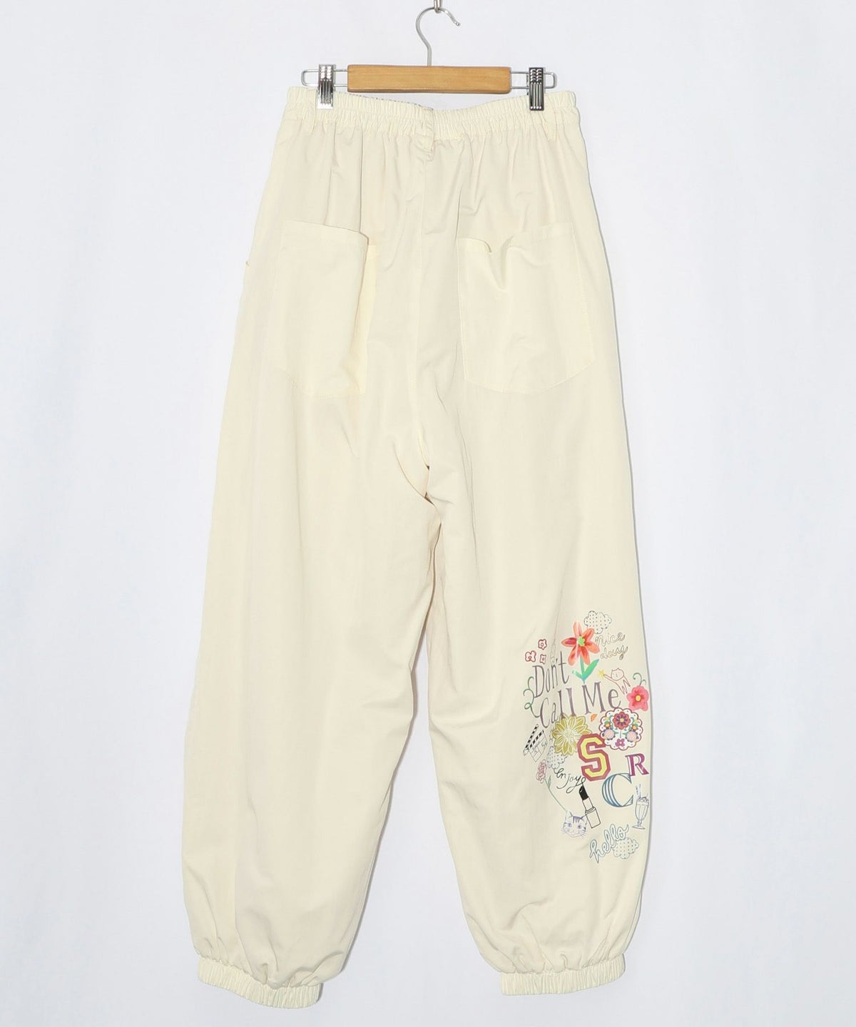 ポップ柄裏フリースあったかナイロンパンツ-25