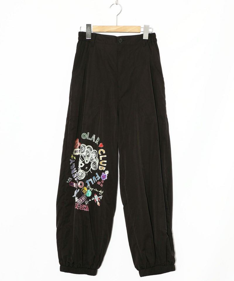 ポップ柄裏フリースあったかナイロンパンツ-27