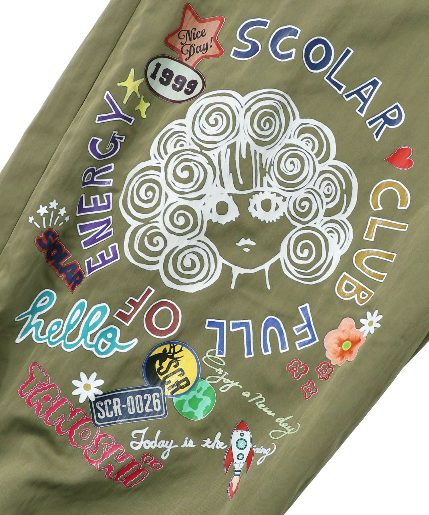 153718：ポップ柄裏フリースあったかナイロンパンツの通販-ScoLar