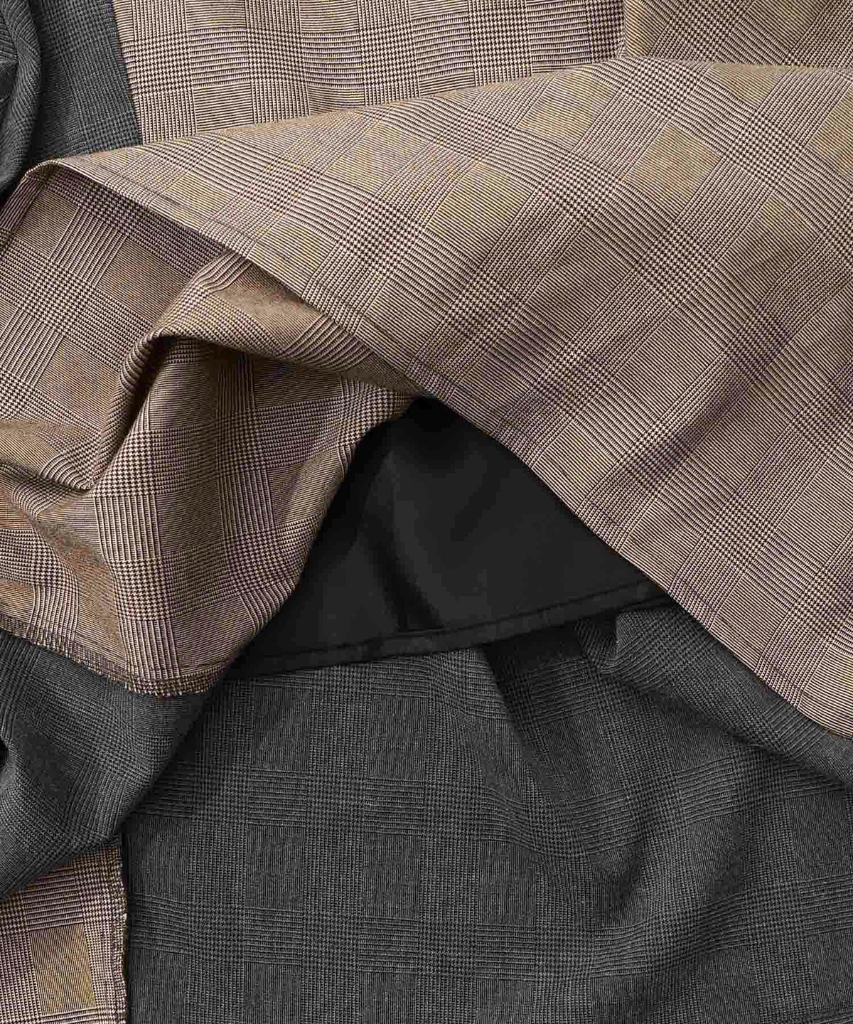 ランダムタック入り3柄展開 配色バルーンスカート-25