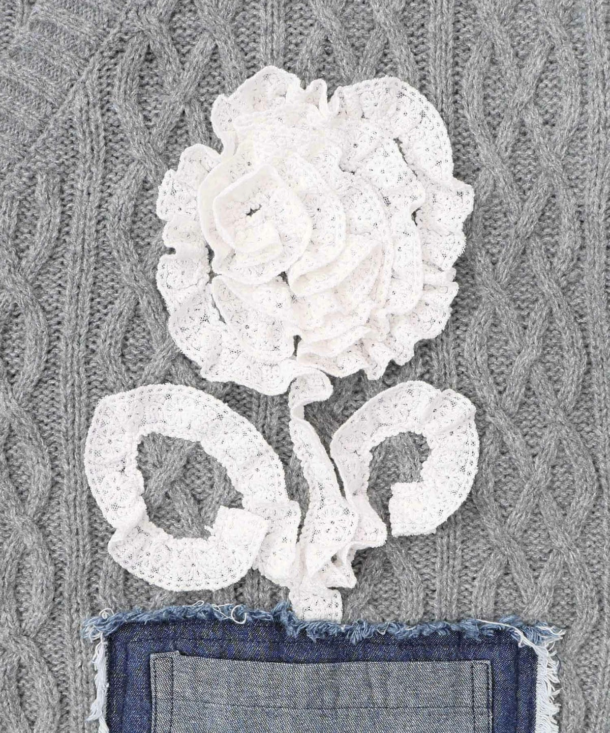 レース×デニム×ニットカーディガン-11