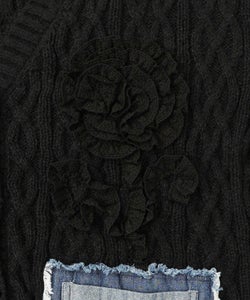 レース×デニム×ニットカーディガン-13