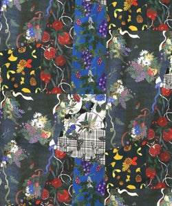 花蝶柄×無地リメイク風 異素材切替プルオーバー-10