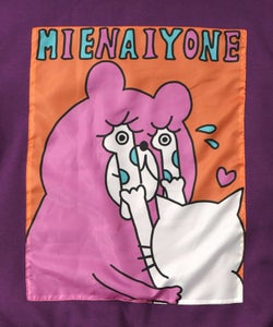 ネコとクマとチンアナゴ柄 リメイク風裏起毛パーカー-13