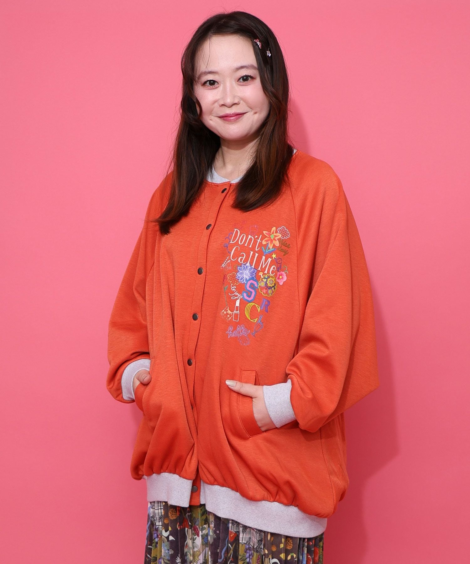 153728：ポップ柄裏起毛 裏毛×フライスブルゾンの通販-ScoLar