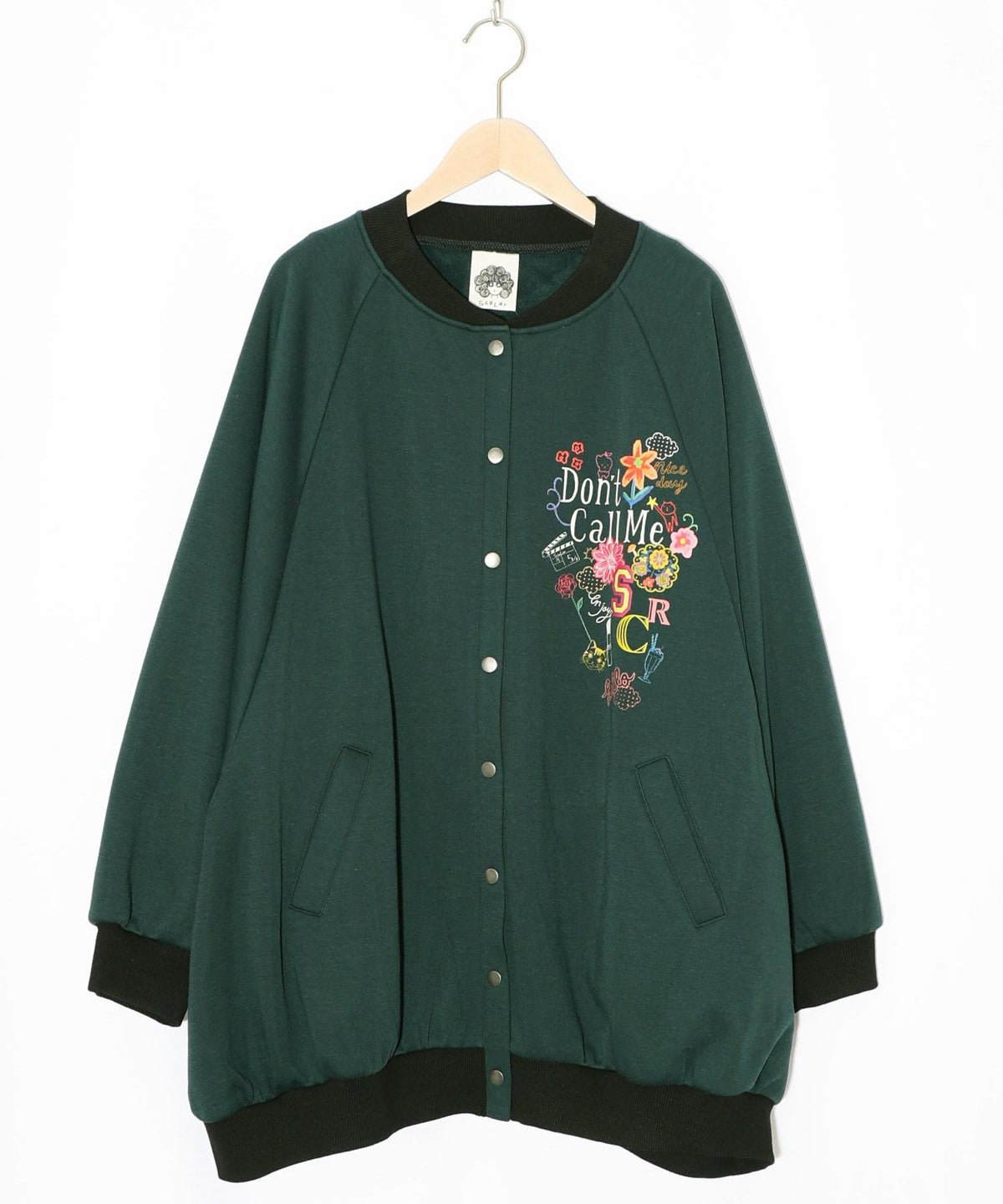 ポップ柄裏起毛裏毛×フライスブルゾン-21