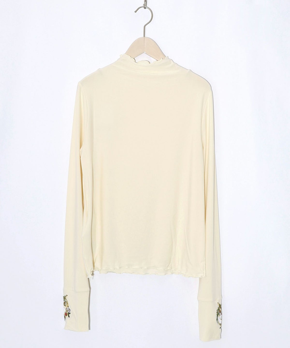 ネコ刺繍袖×メロウ裏起毛スムースインナー-9