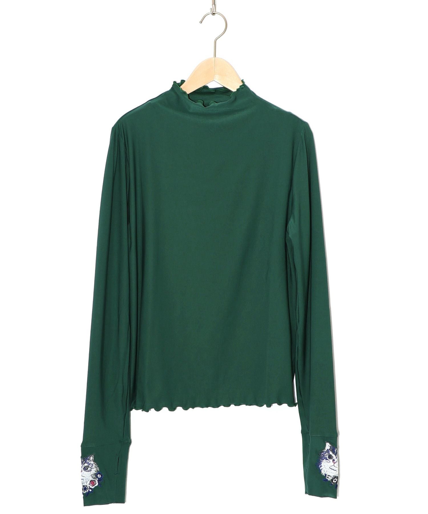 153722：ネコ刺繍袖×メロウ裏起毛スムースインナーの通販-ScoLar