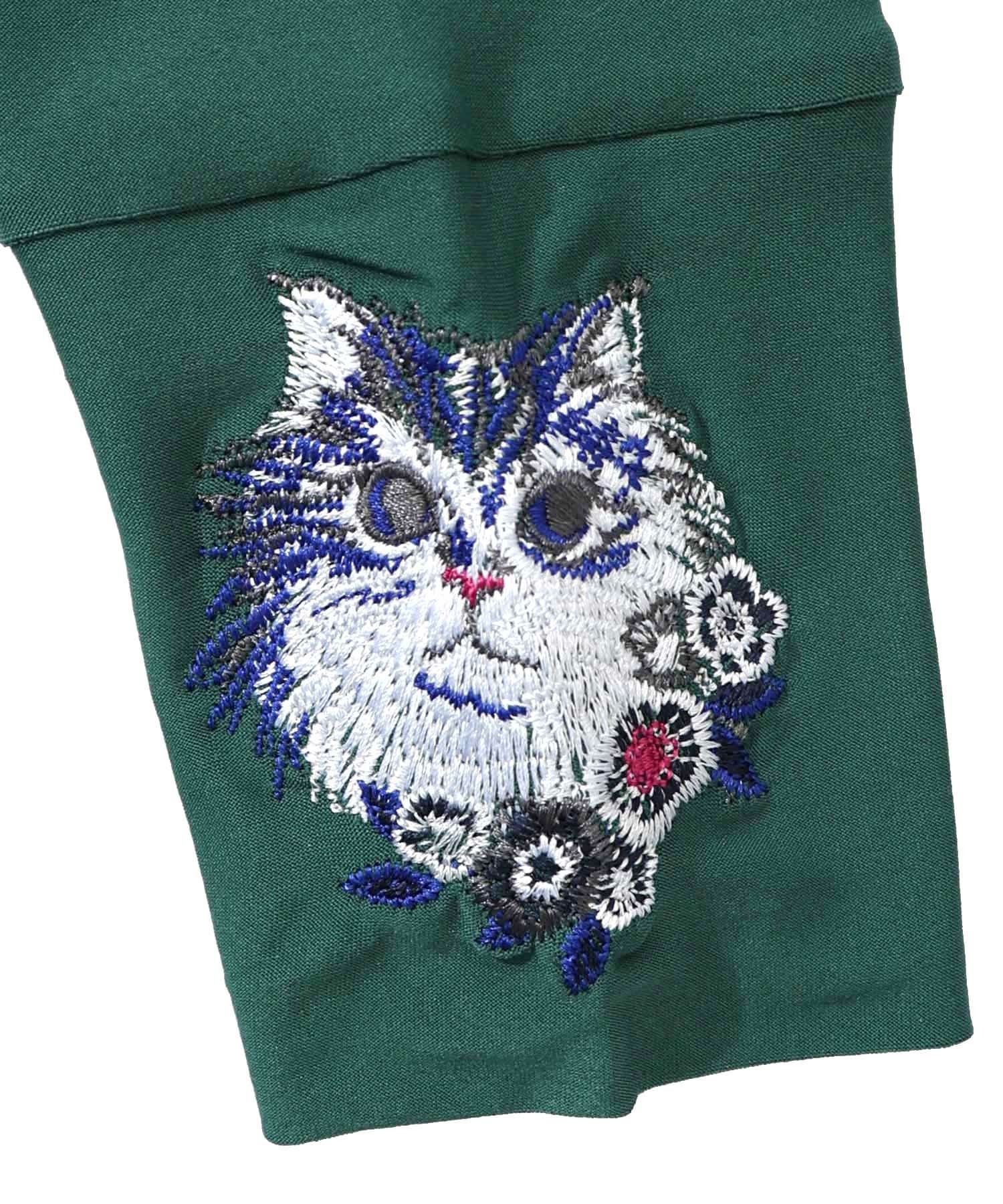153722：ネコ刺繍袖×メロウ裏起毛スムースインナーの通販-ScoLar