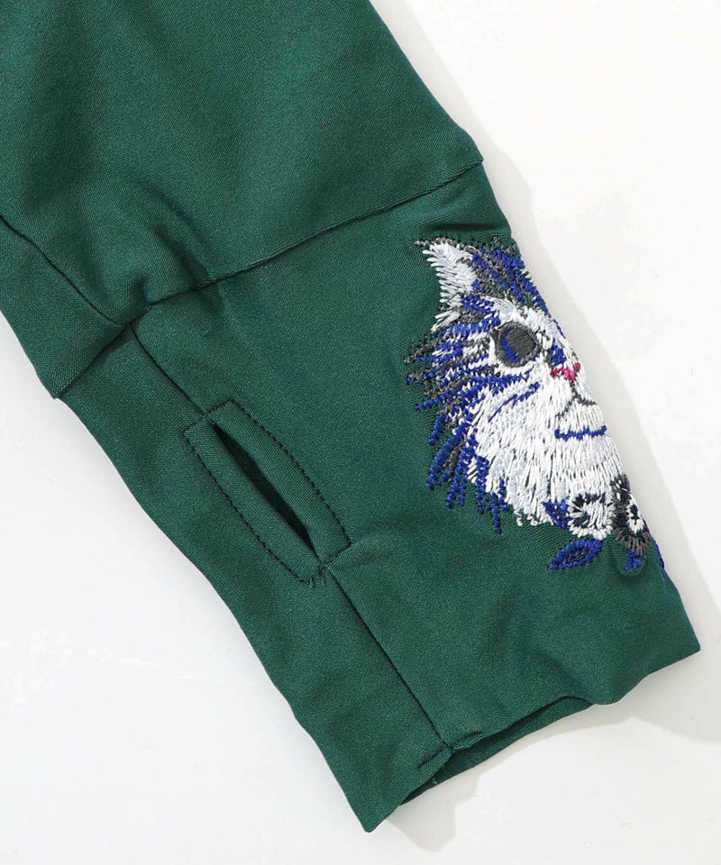 ネコ刺繍袖×メロウ裏起毛スムースインナー-19
