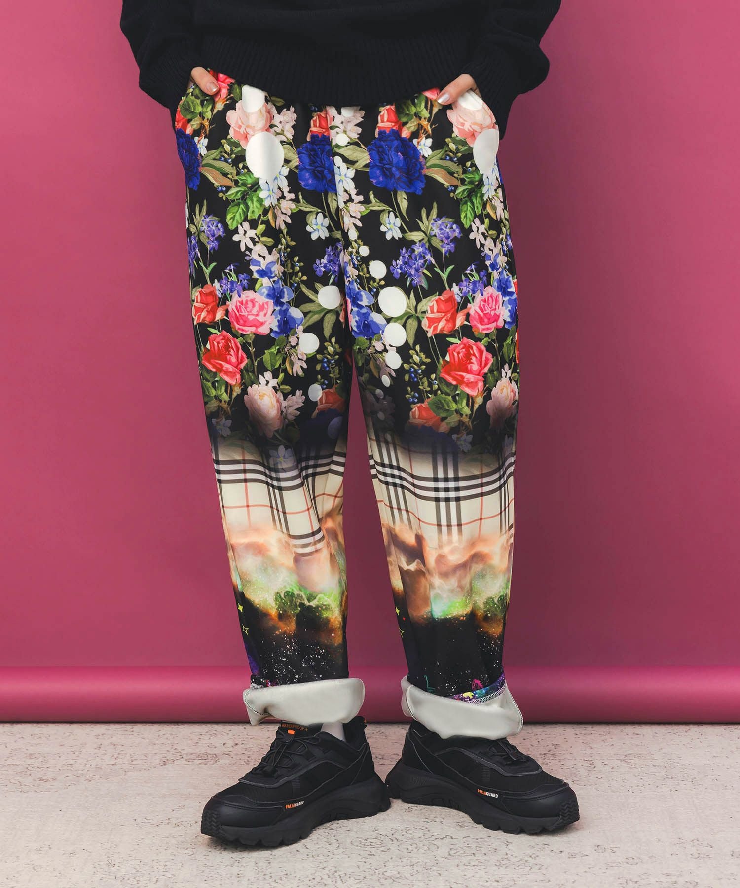 153720：ダークメルヘン風 3柄展開ボンディングパンツの通販-ScoLar