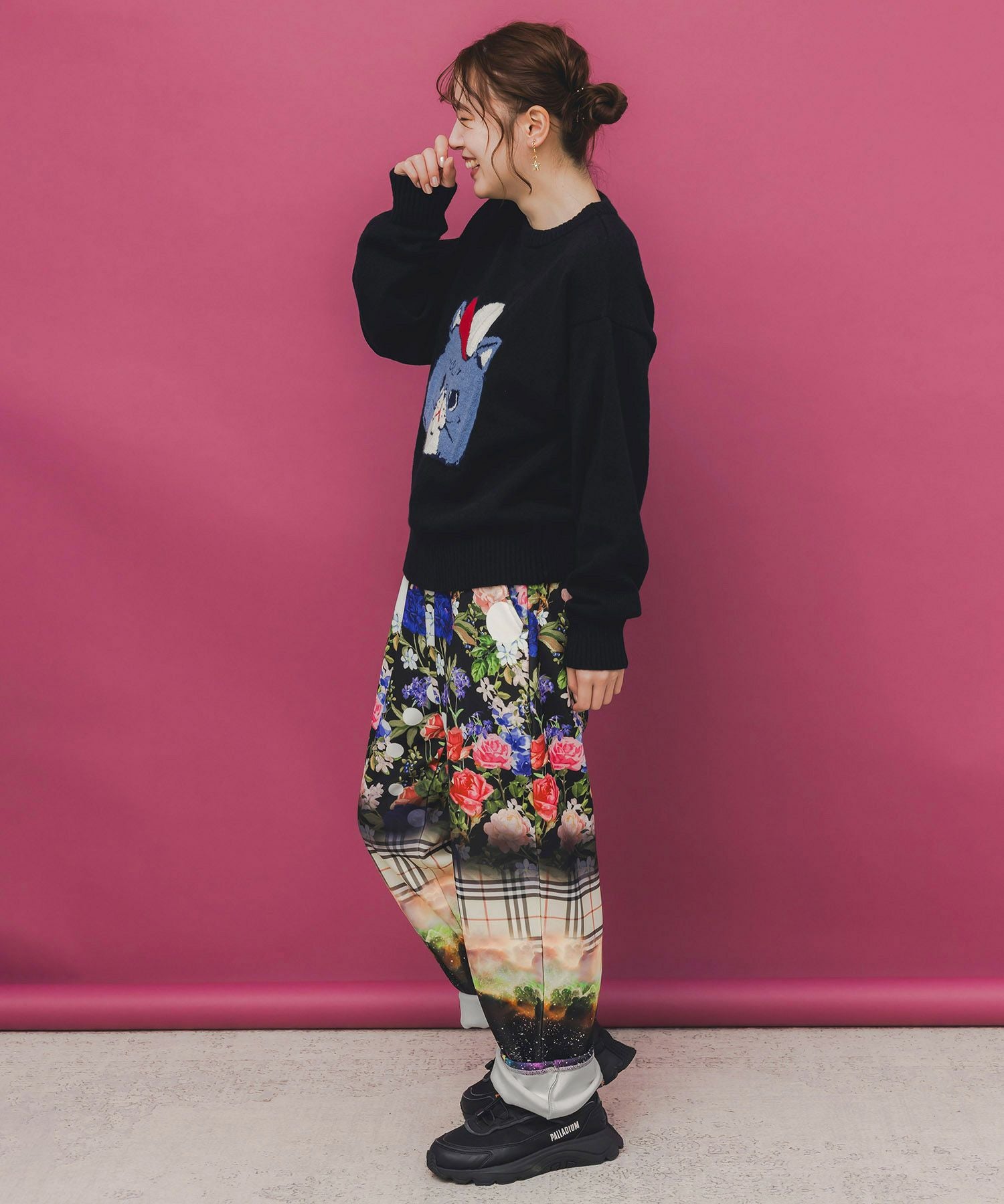 153720：ダークメルヘン風 3柄展開ボンディングパンツの通販-ScoLar