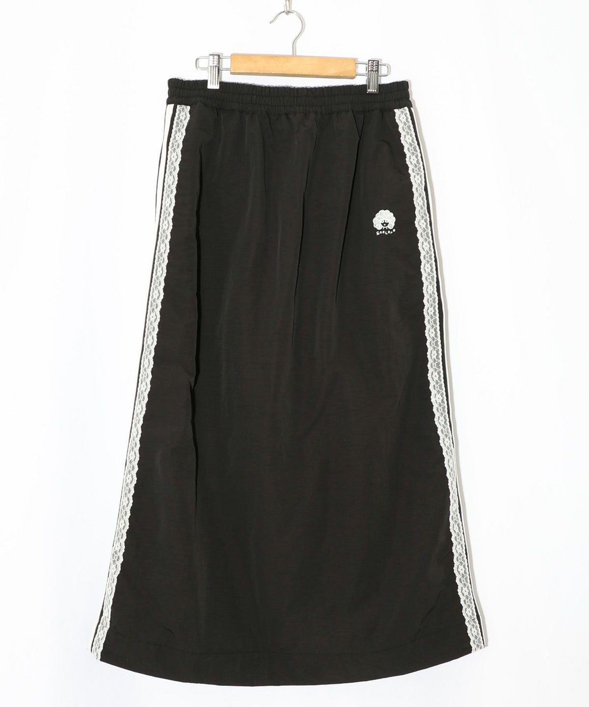 レース×ライン入りナイロンワッシャースカート-10