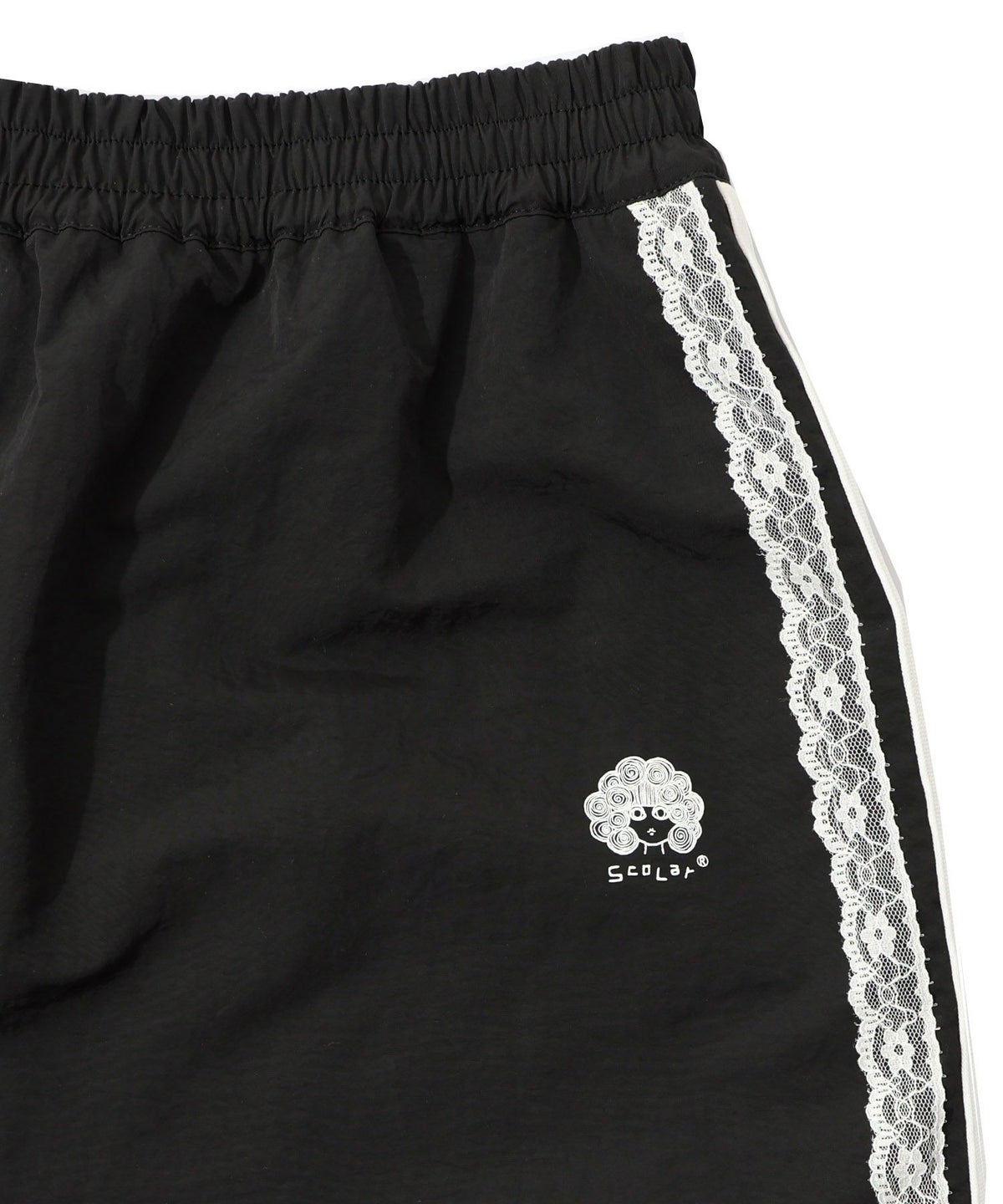 レース×ライン入りナイロンワッシャースカート-11