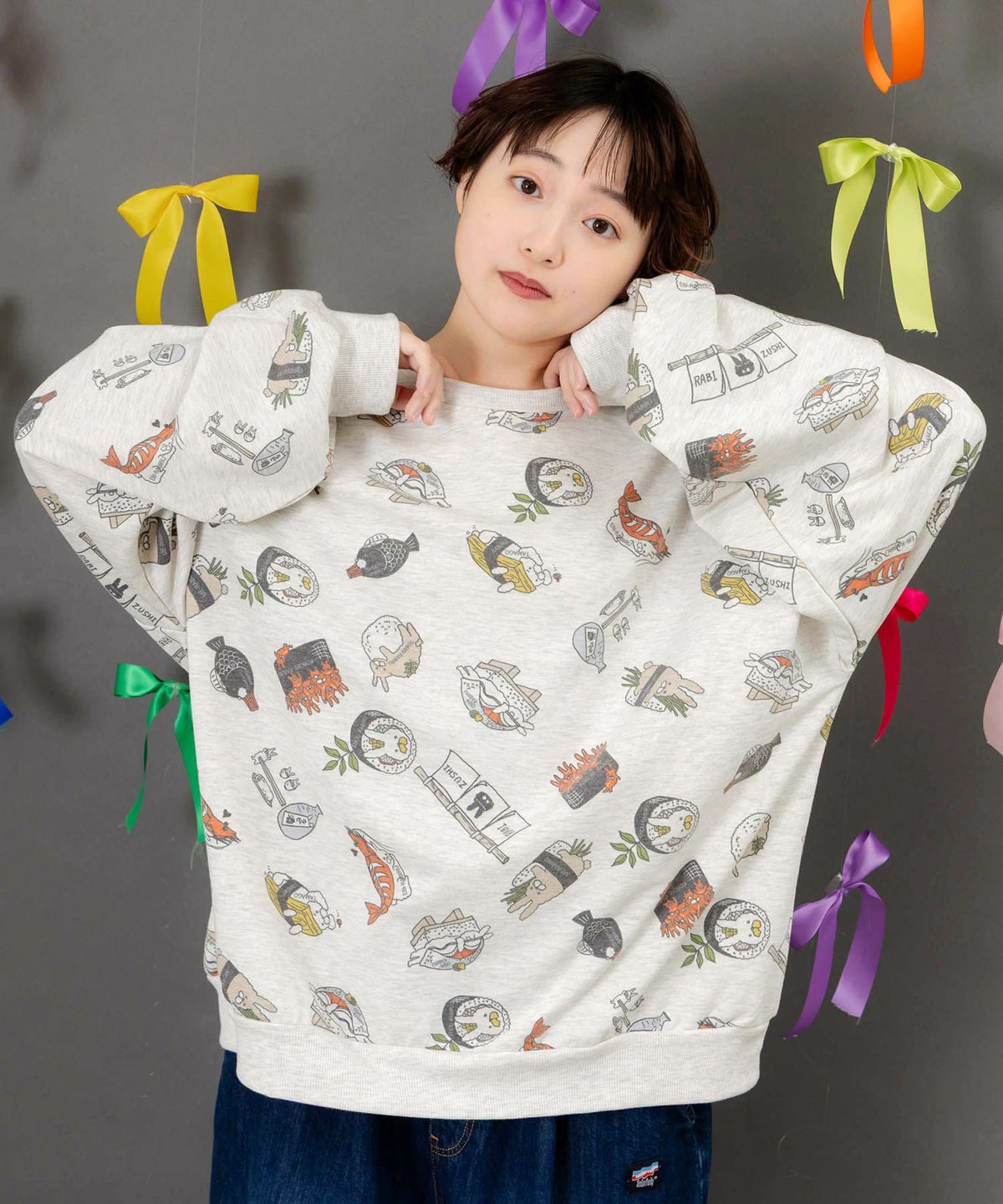 ラビル寿司尽くし裏毛プルオーバー-6