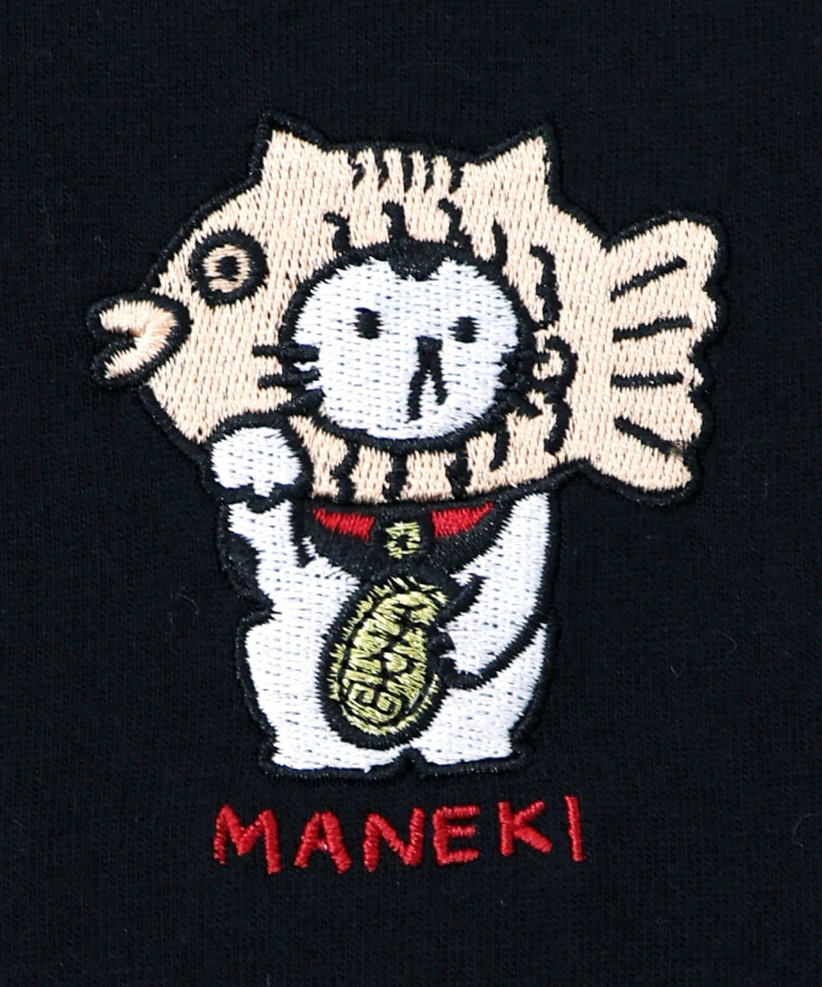 タイ焼き招きネコ刺繍ロンT-11