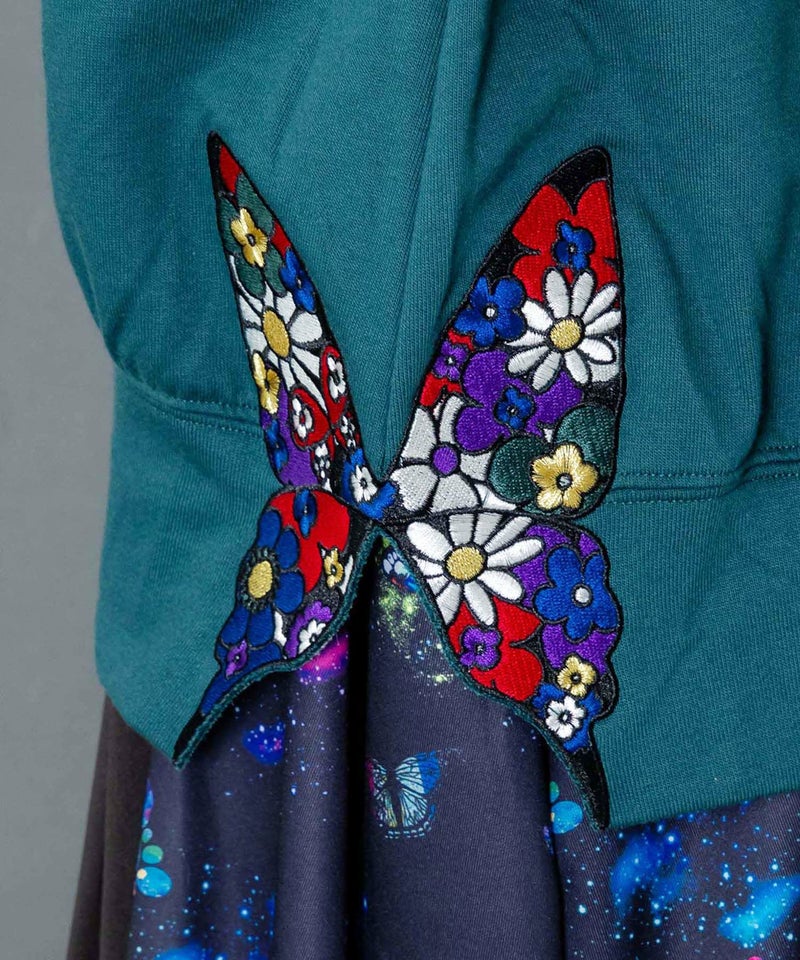 裾蝶刺繍2wayミニ裏毛カーディガン-8