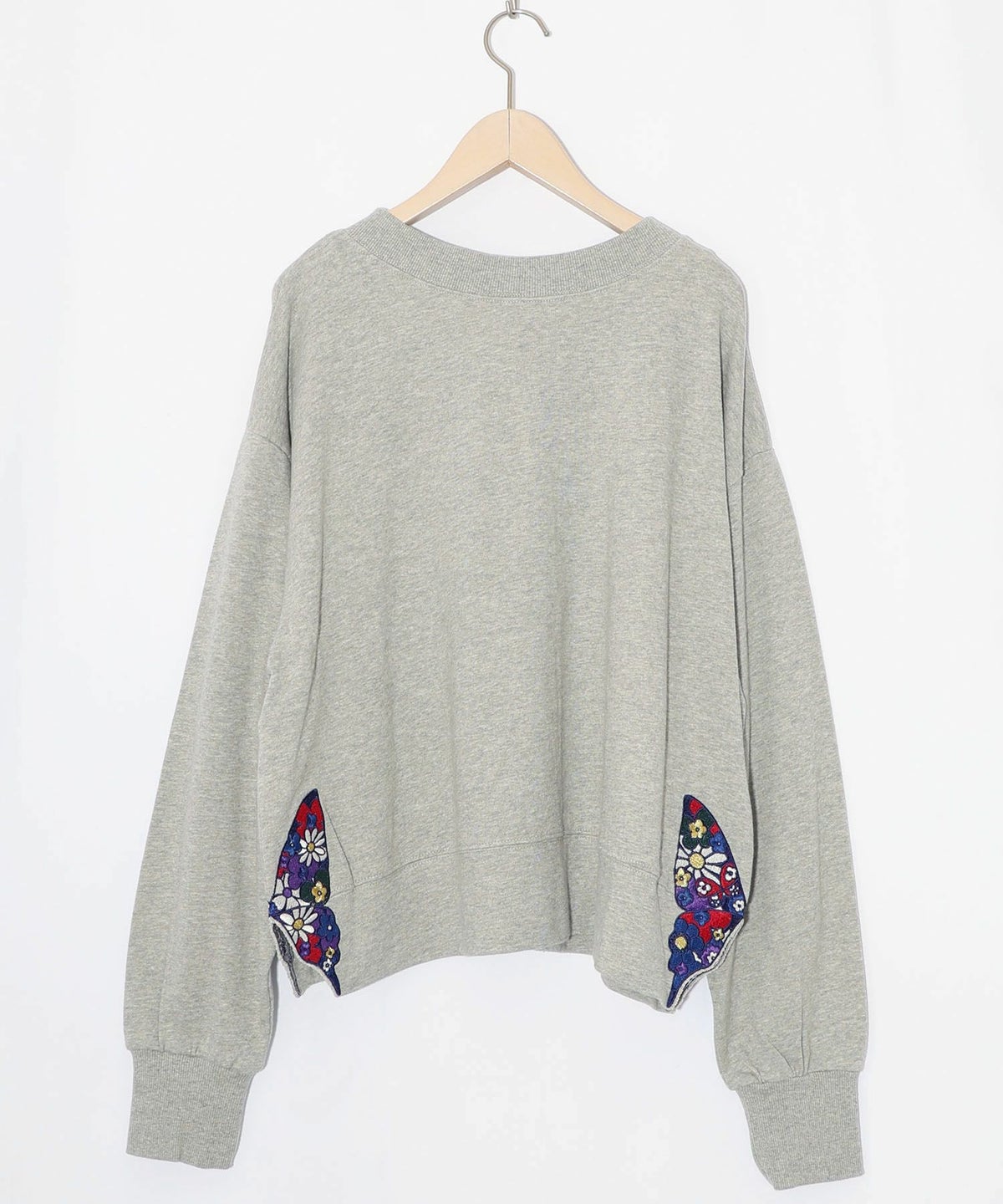 裾蝶刺繍2wayミニ裏毛カーディガン-10