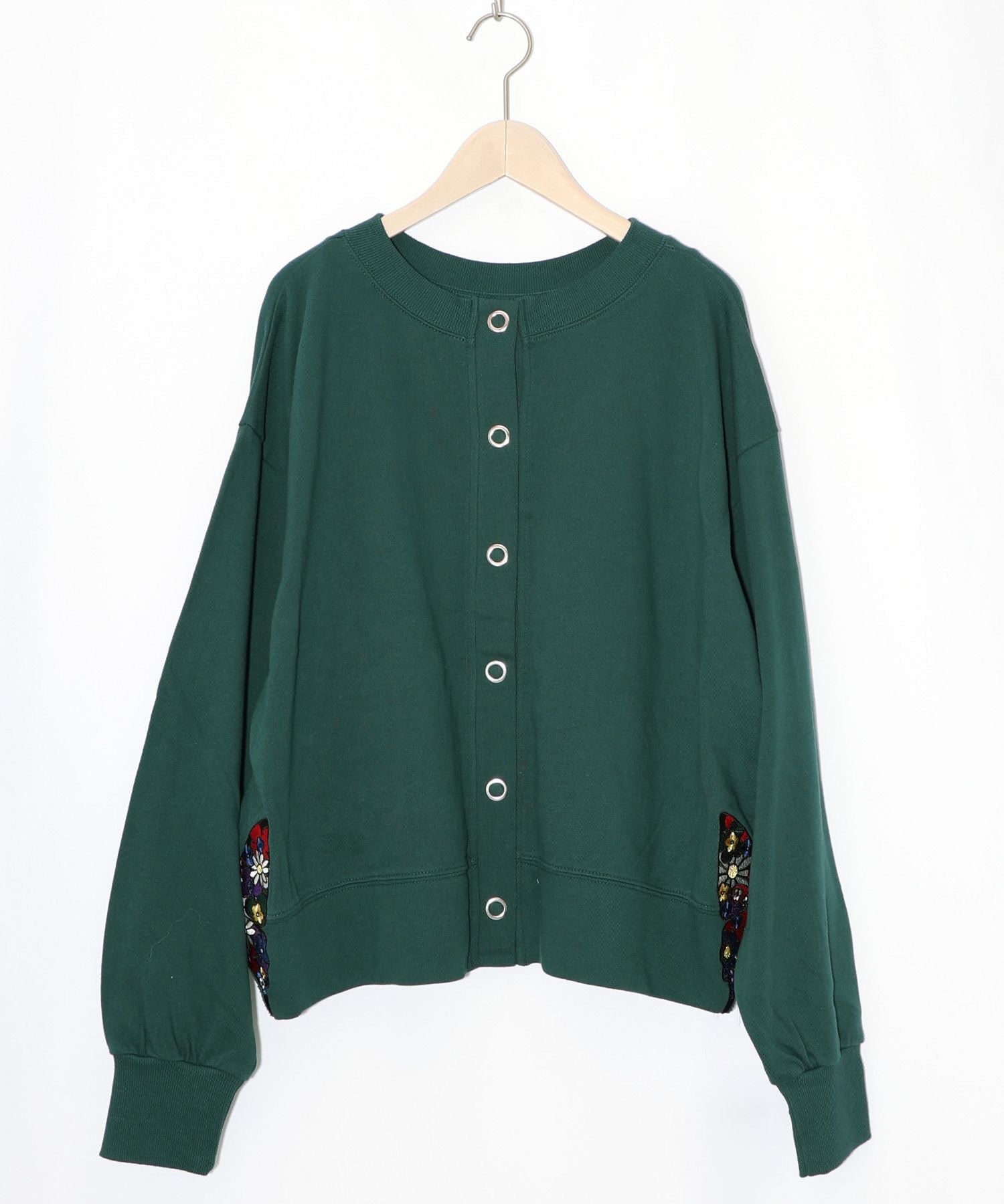 153784：裾蝶刺繍2wayミニ裏毛カーディガンの通販-ScoLar