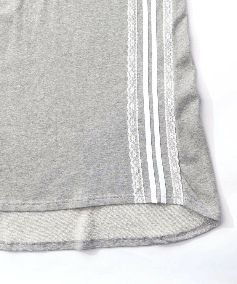 レースライン×ロック柄ミニ裏毛ワンピース-17