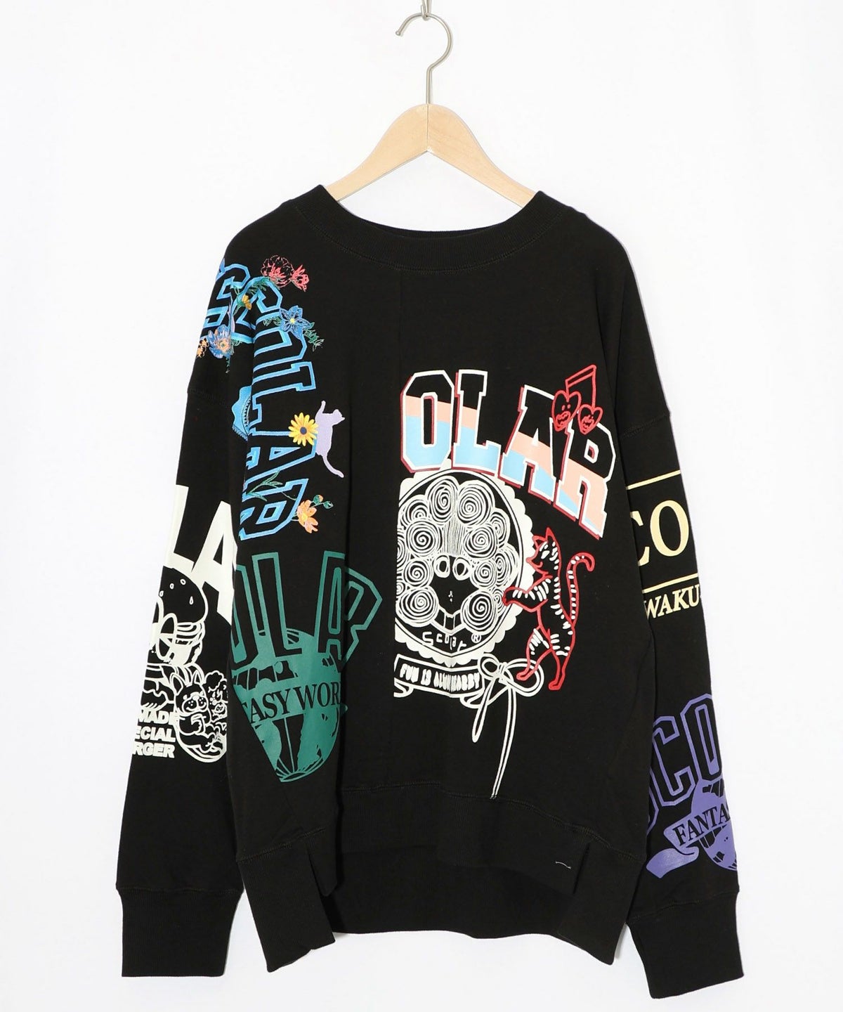 ポップ柄リメイク風ミニ裏毛プルオーバー-11