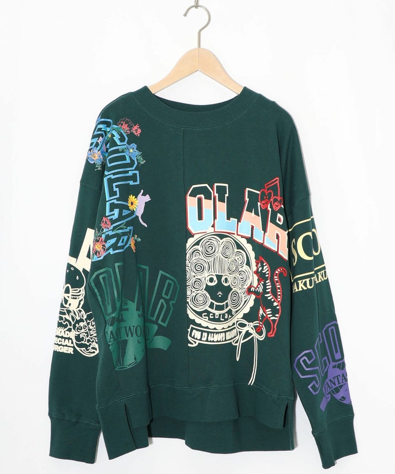 ポップ柄リメイク風ミニ裏毛プルオーバー-13