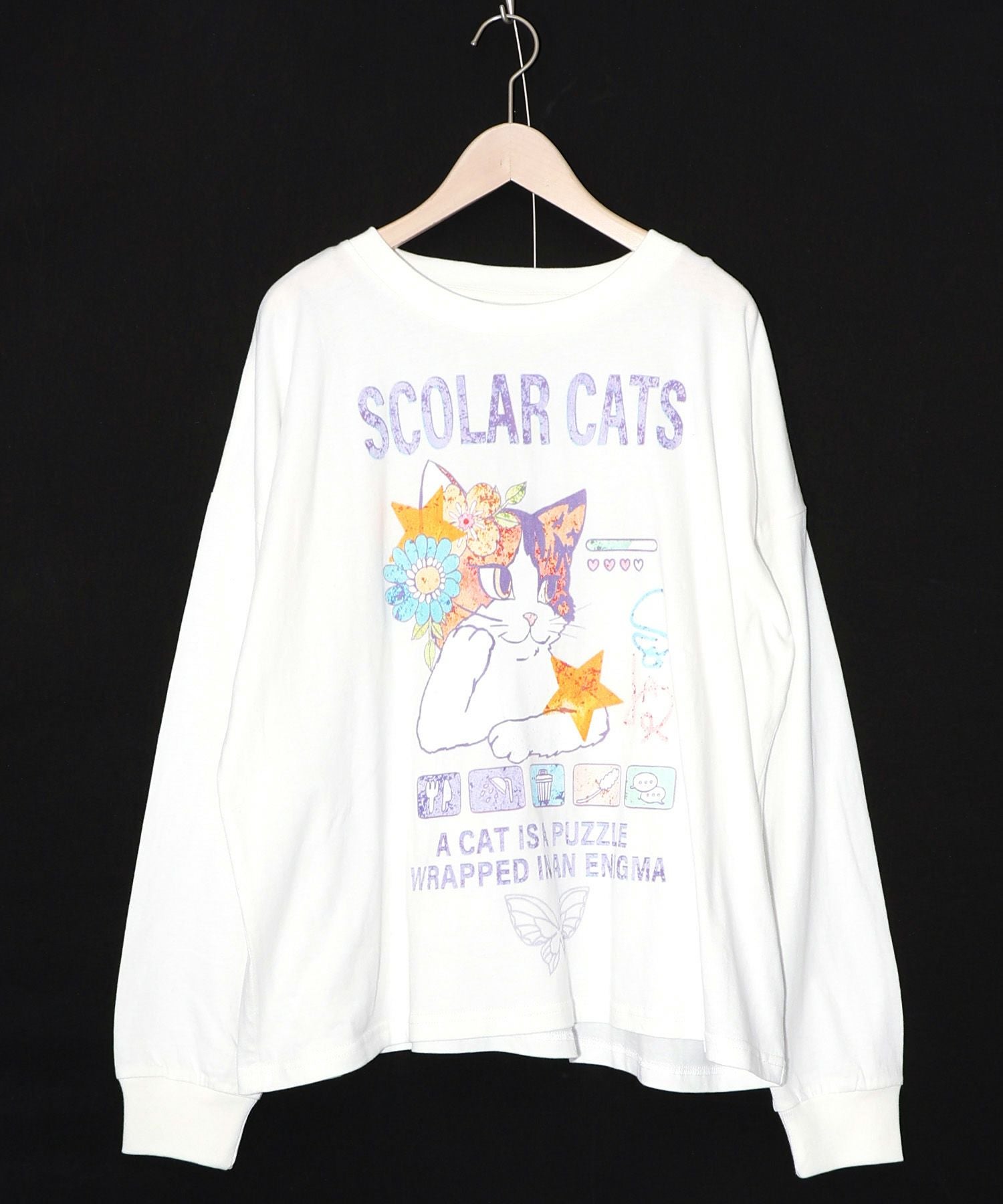 153777：ネコちゃんのデイリールーティン柄ロンTの通販-ScoLar