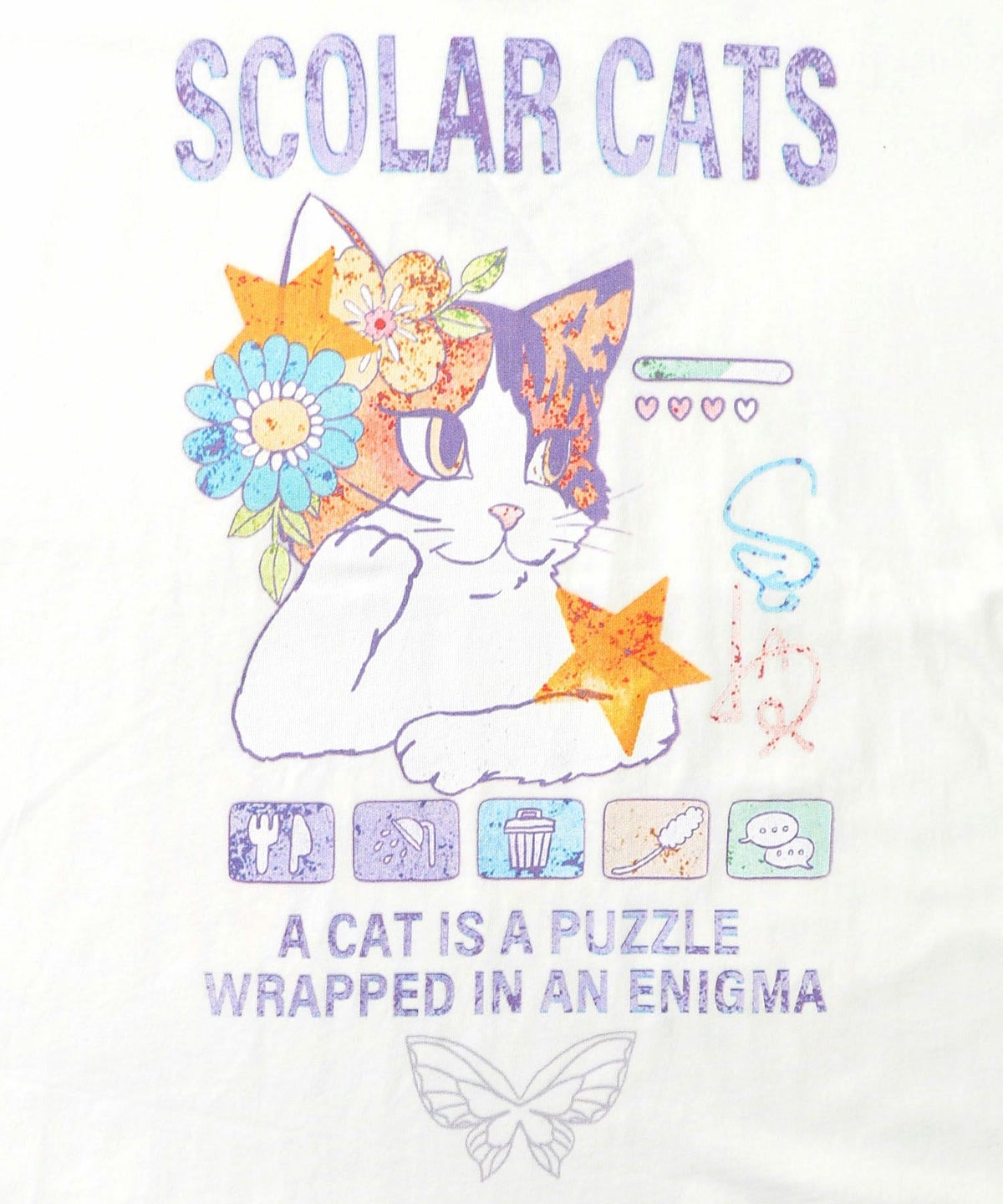 ネコちゃんのデイリールーティン柄ロンT-10