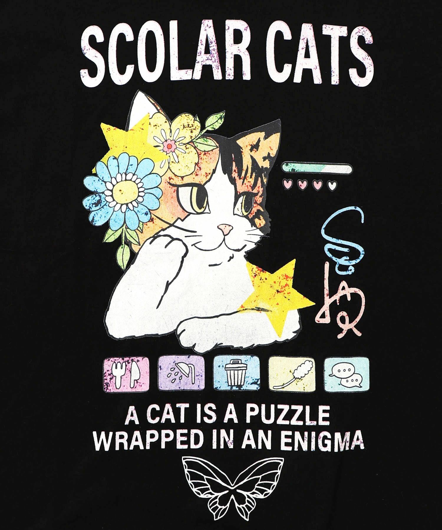 153777：ネコちゃんのデイリールーティン柄ロンTの通販-ScoLar