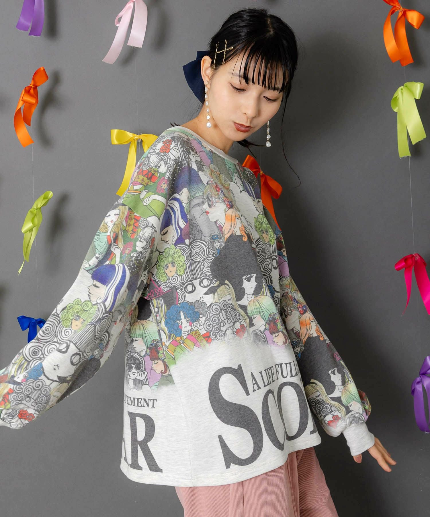 153772：スカラーと女の子がいっぱい裏毛プルオーバーの通販-ScoLar