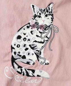 ネコ刺繍フェイクレザー×裏毛ブルゾン-20